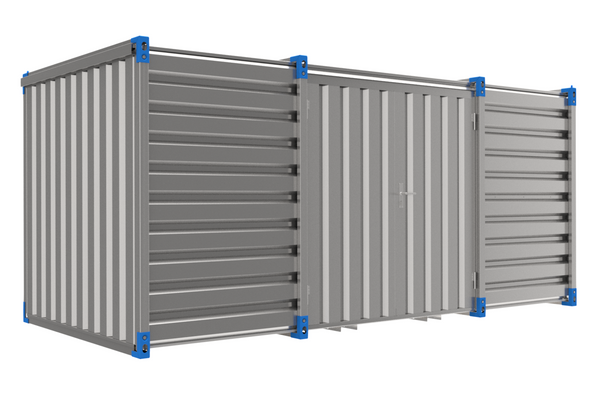 Container 5m OSB-bund - med port i siden