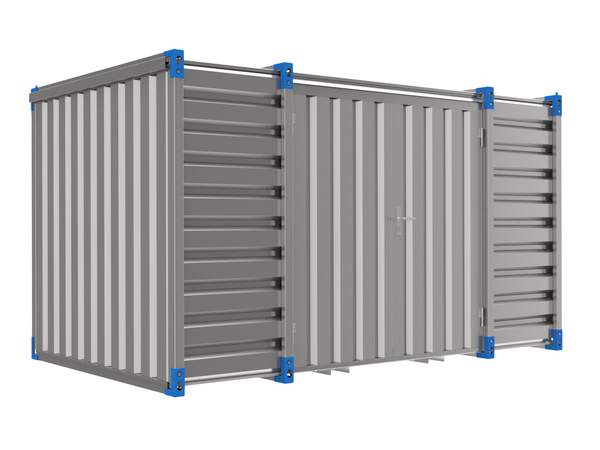Container 4m OSB-bund - med port i siden